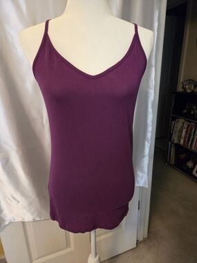 CAbi Plum V-Neck Spaghetti Strap Camisole